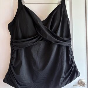Like New Lands End Tankini Top, Black, Size 22W, DD